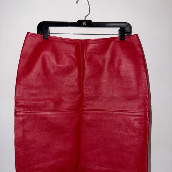 Newport News Dresses & Skirts - Newport News Red Leather Skirt Size 12
